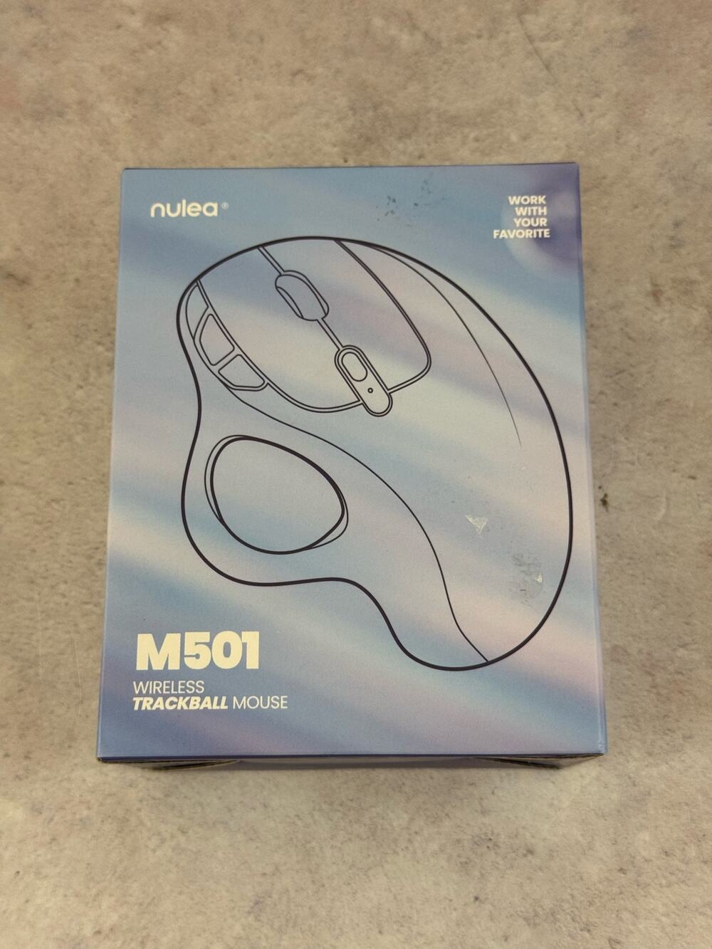 Nulea M501 Wireless Optical Trackball Mouse 5-Button 1600 DPI Black/Red